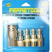 SET ACOPLE RAPIDO COMPRESOR 1/4 5PCS FERRETOOLS
