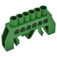 BARRA AISLANTE BRONCE 6 POLOS VERDE LEXO