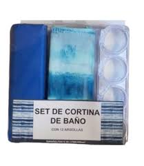 CORTINA BAÑO CON FORRO Y ARGOLLAS INOXCROM