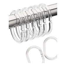 SET 12 GANCHOS CORTINA BAÑO PLASTICO